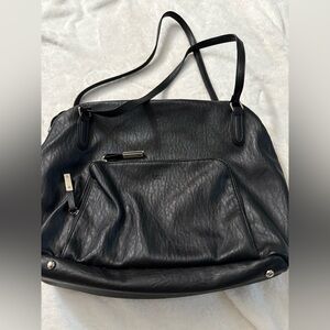 Sophisticated Black Leather Laptop Tote